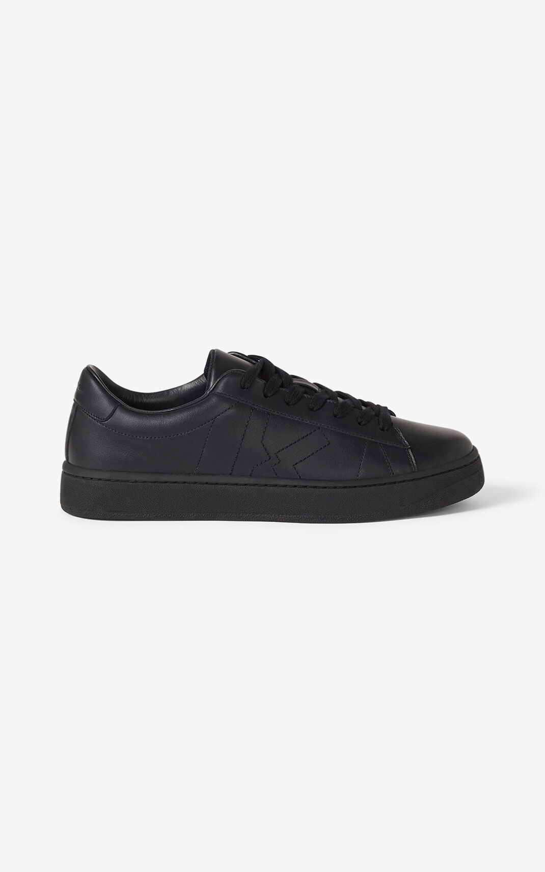 Kenzo Kourt K Logo Læder Sneakers Herre - Sort DK-016679